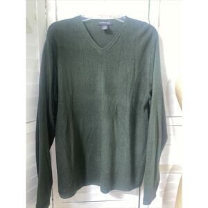 Vtg 80s 90s Kenneth Cole New York V Neck Pullover Sweater Dk Green Size Large